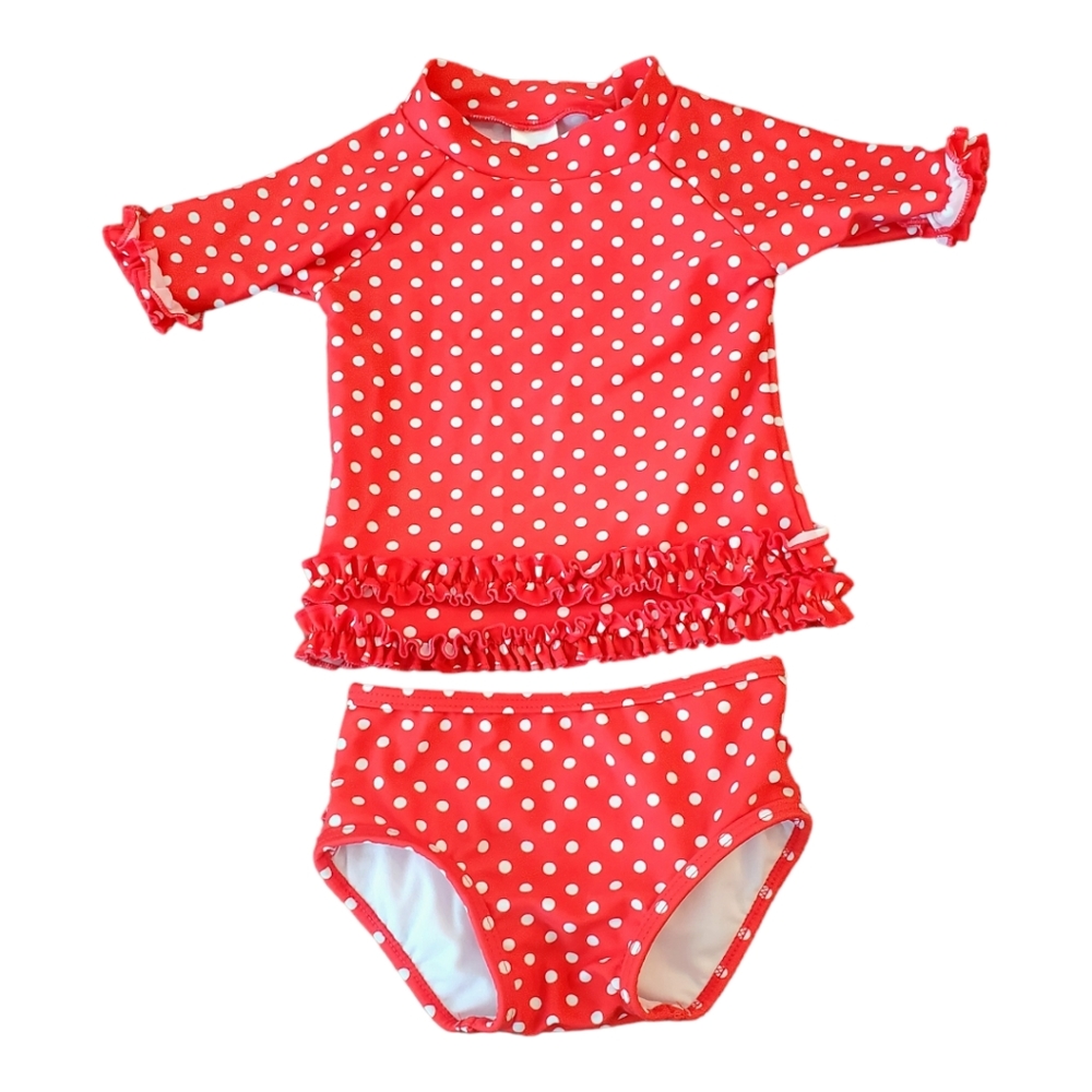 Ruffle Butts Classic Short Sleeve Rash Guard Bikini| SIZE 12-18M